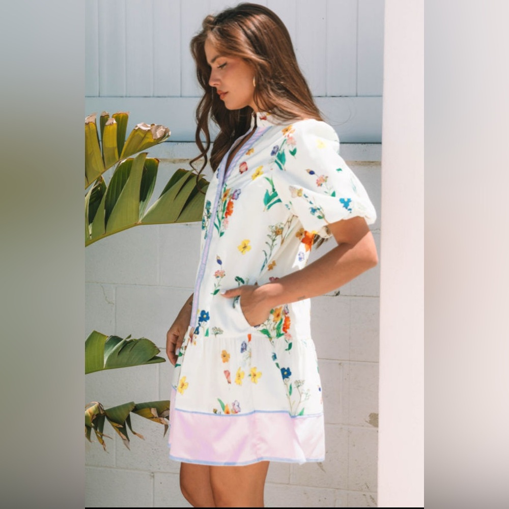 Jolene- Floral Print Dress with Ruffle Details - Picture 4 of 5